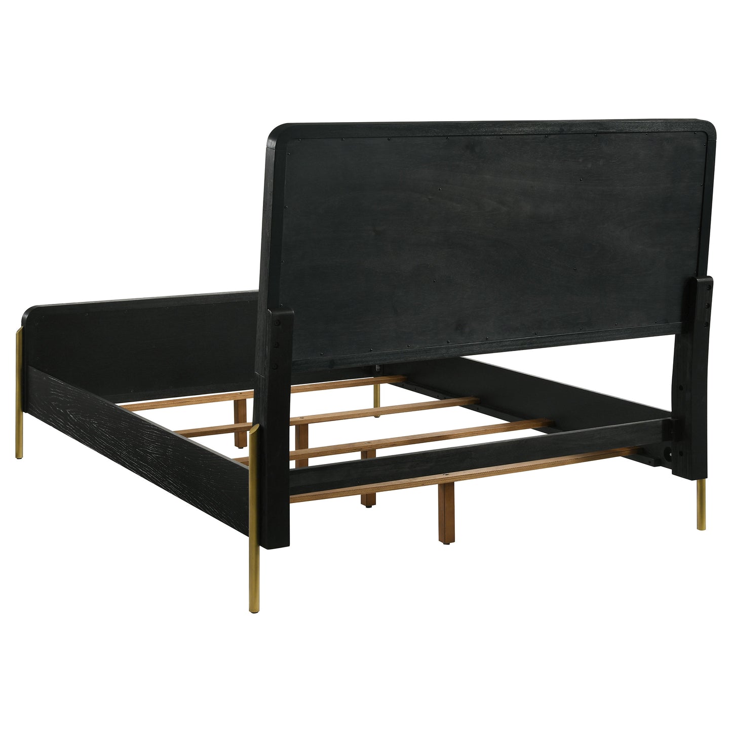 Arini Rattan Eastern King Panel Bed Black and Natural