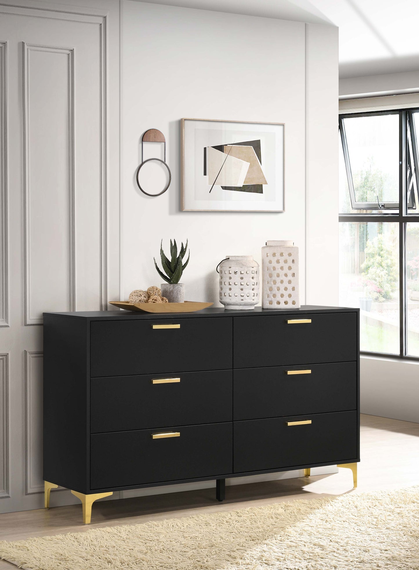 Kendall 6-drawer Dresser Black