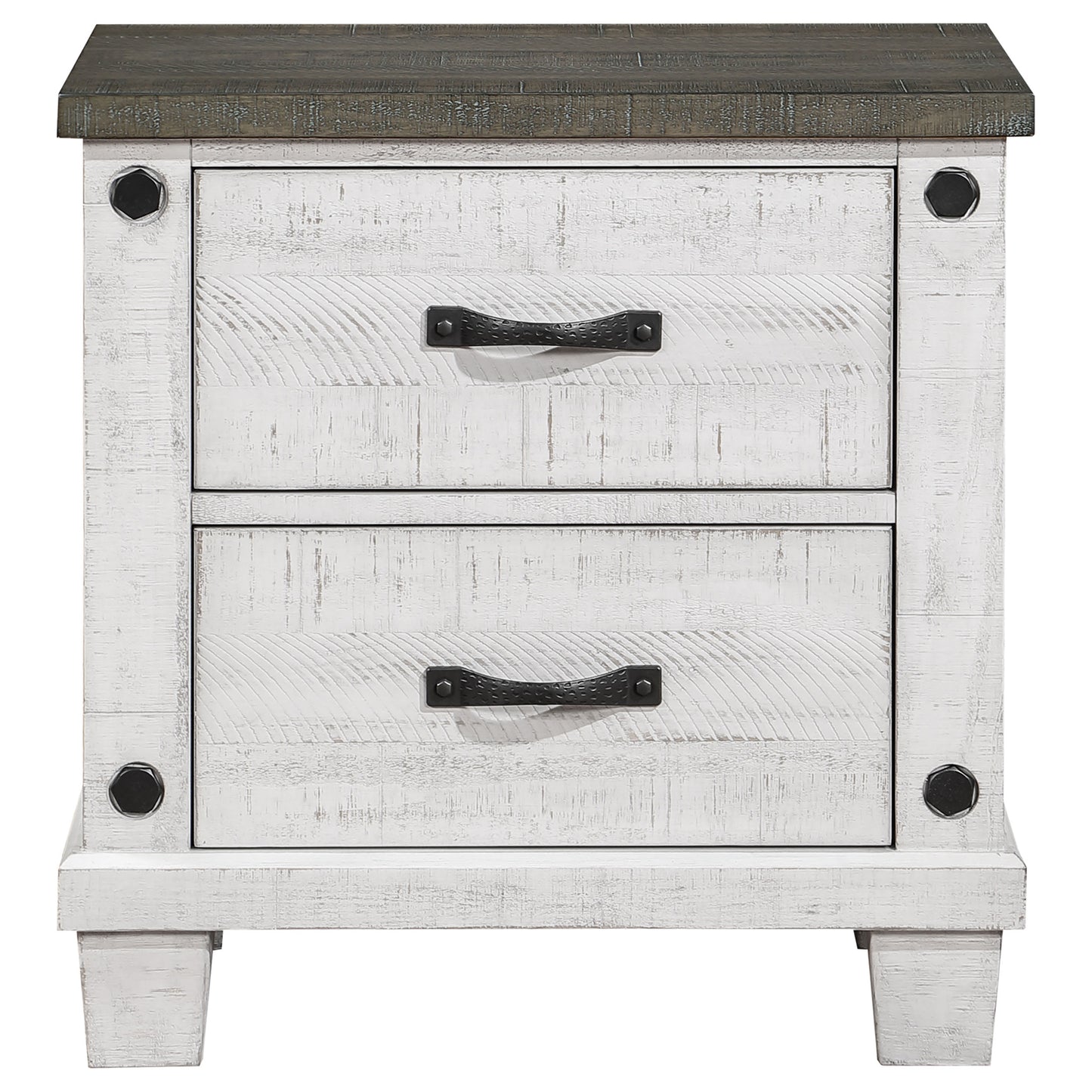 Lilith 2-drawer Nightstand Distressed White