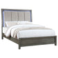 Kieran Wood Eastern King LED Panel Bed Grey