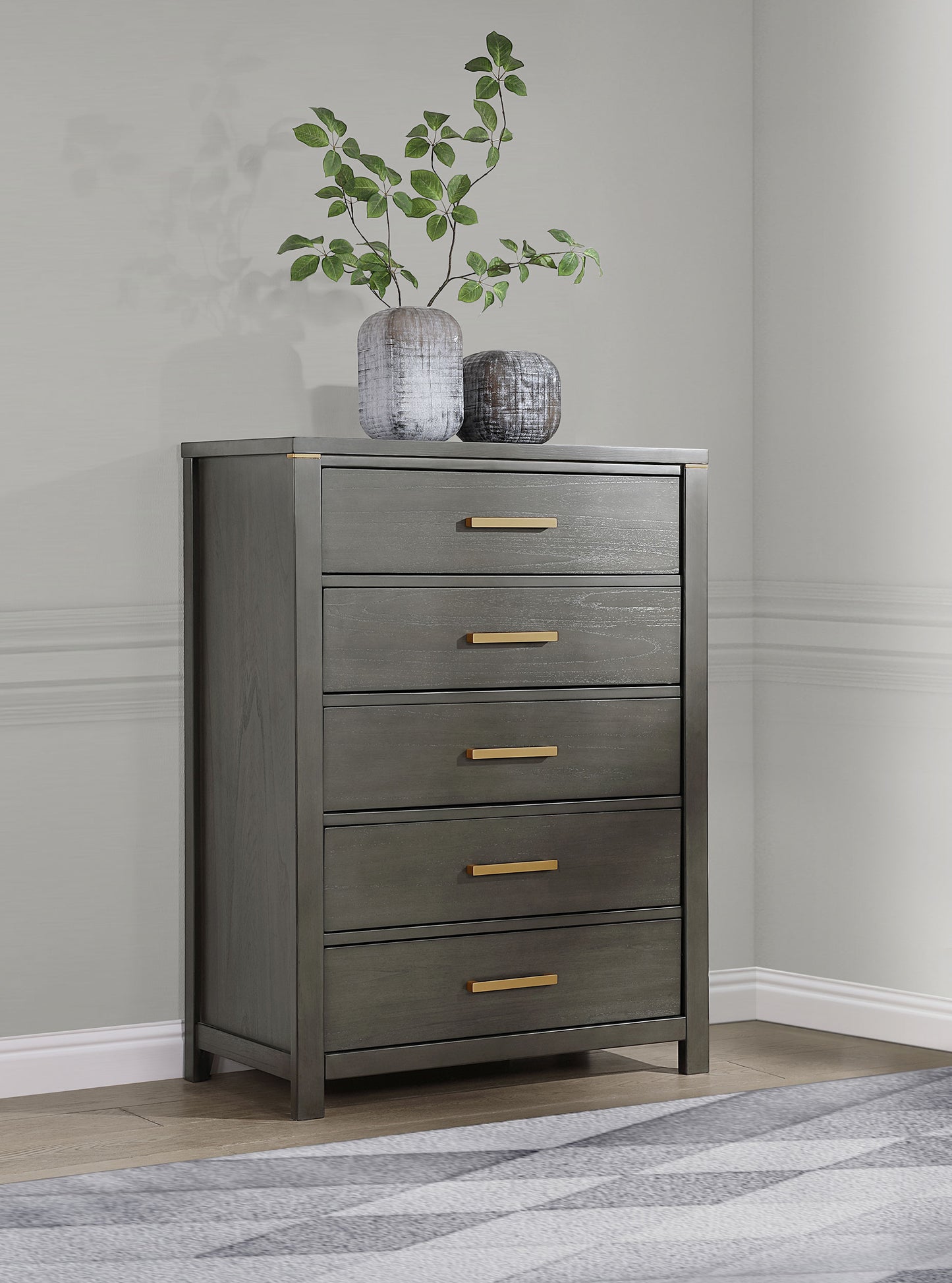 Kieran 5-drawer Bedroom Chest Grey