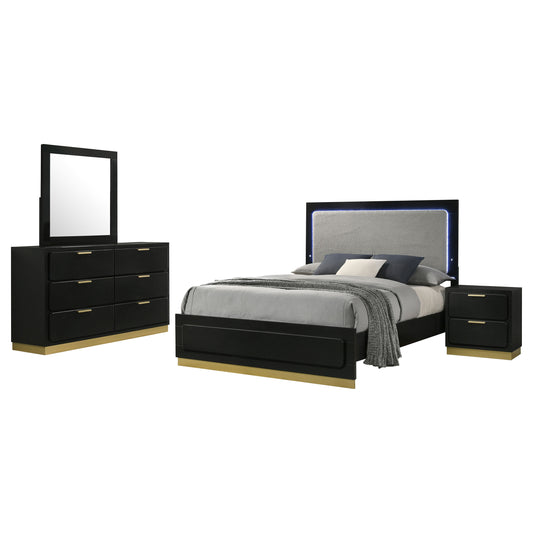 Caraway 4-piece California King Bedroom Set Black