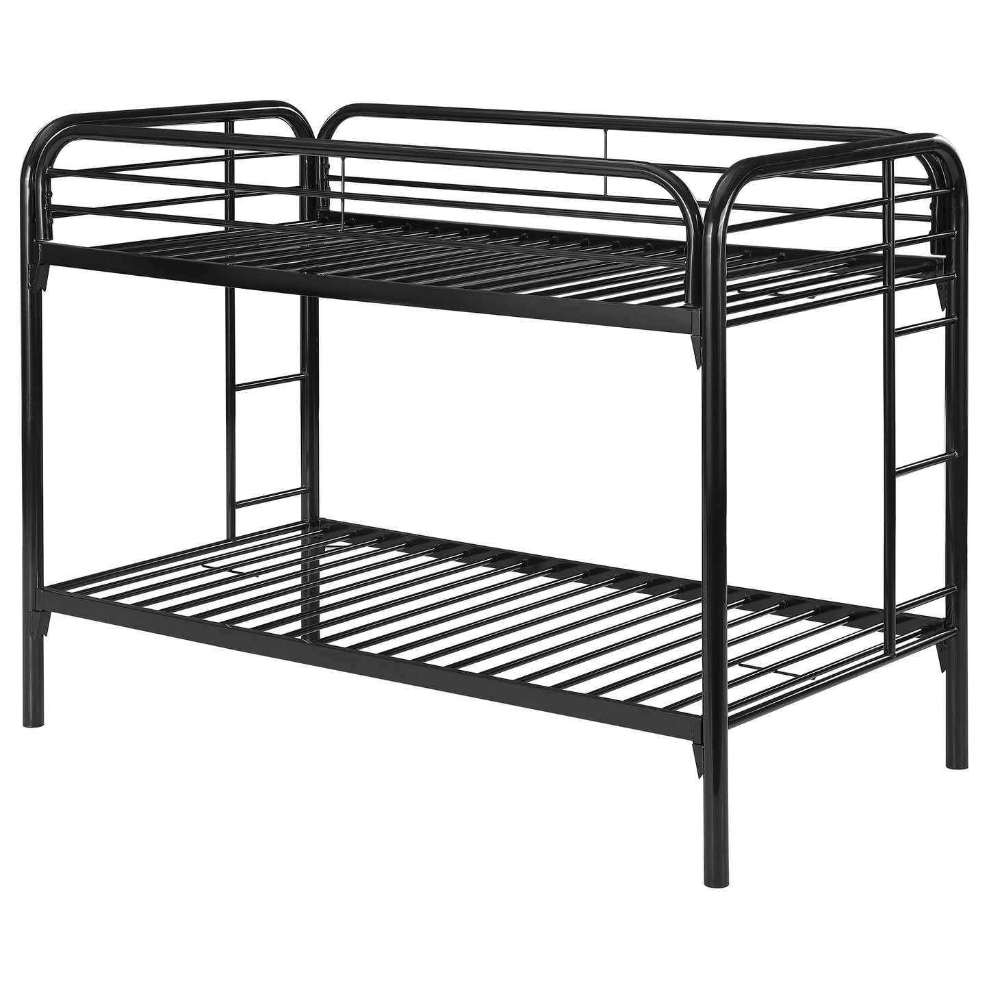 Morgan Metal Twin Over Twin Bunk Bed Black