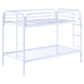 Morgan Metal Twin Over Twin Bunk Bed White