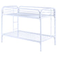 Morgan Metal Twin Over Twin Bunk Bed White