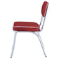 Retro Upholstered Dining Side Chair Red (Set of 2)