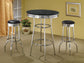 Retro Upholstered Metal Swivel Bar Stool Black (Set of 2)