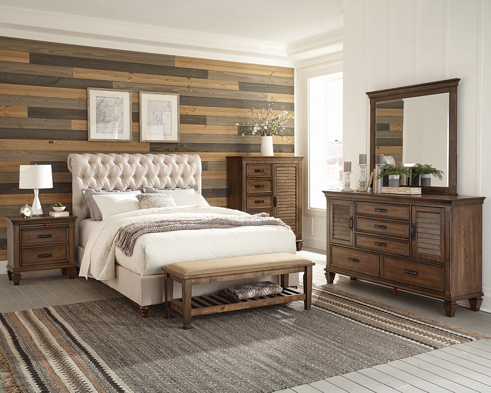 Devon 5-piece Eastern King Bedroom Set Beige and Oak