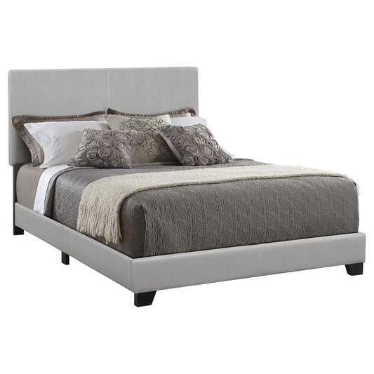 Dorian Faux Leather Upholstered Eastern King Panel Bed Grey