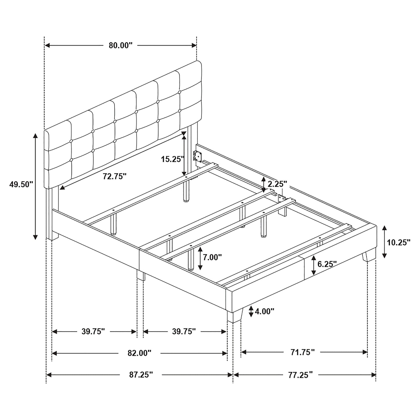 Mapes Upholstered Eastern King Panel Bed Charcoal