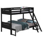 Littleton Wood Twin Over Full Bunk Bed Black