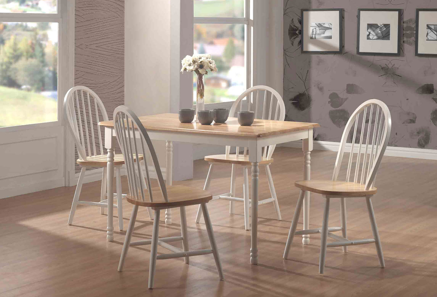 Cinder Wood Dining Side Chair White (Set of 4)