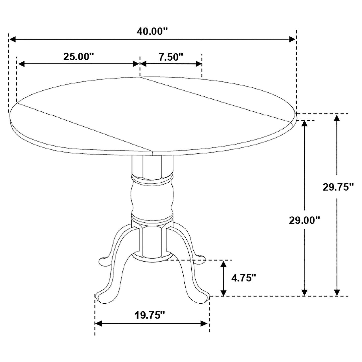 Allison 5-piece Round Drop Leaf Dining Table Set White