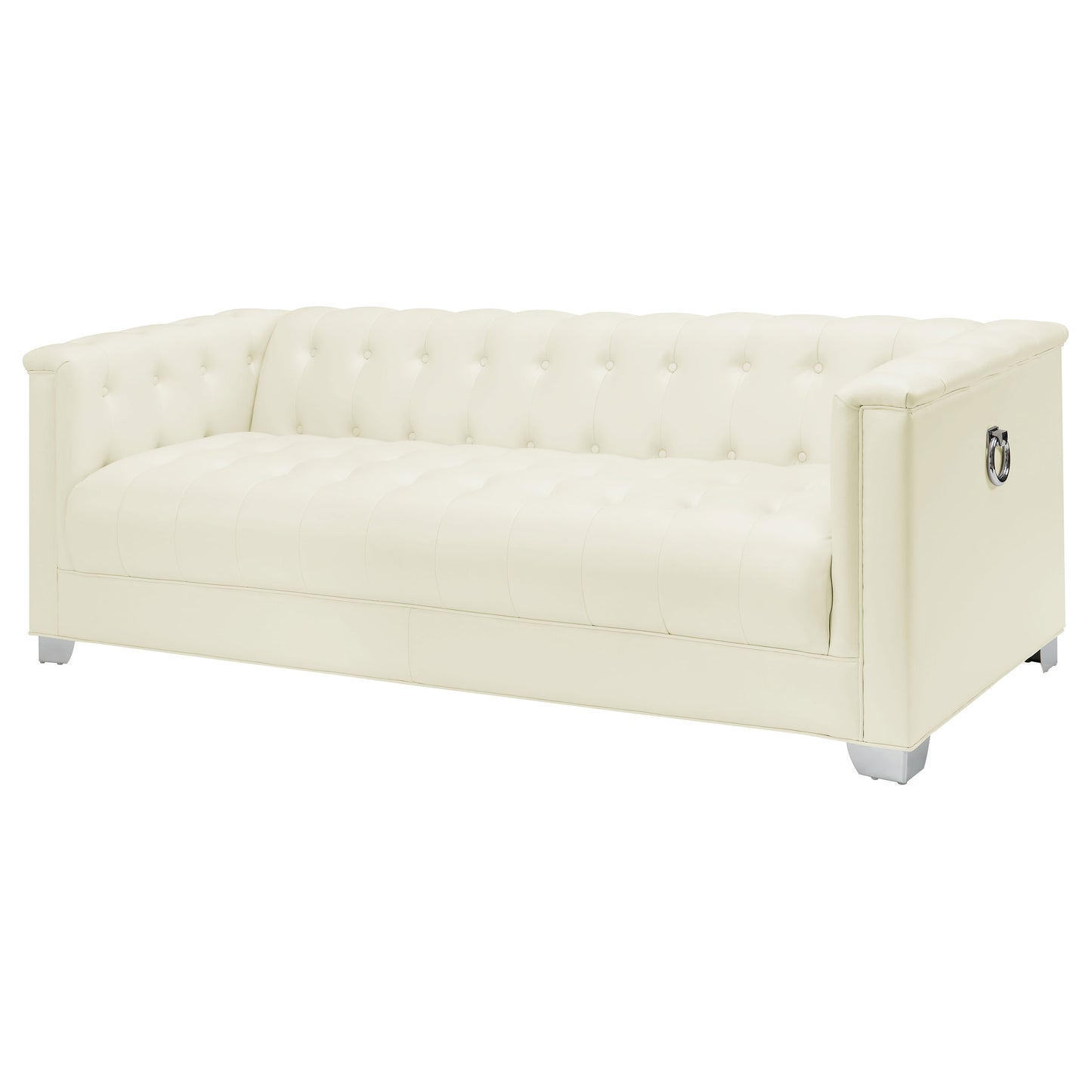 Chaviano Upholstered Track Arm Sofa Pearl White