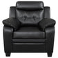 Finley 3-piece Upholstered Padded Arm Tufted Sofa Set Black