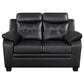 Finley Upholstered Padded Arm Tufted Loveseat Black