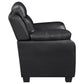 Finley Upholstered Padded Arm Tufted Loveseat Black