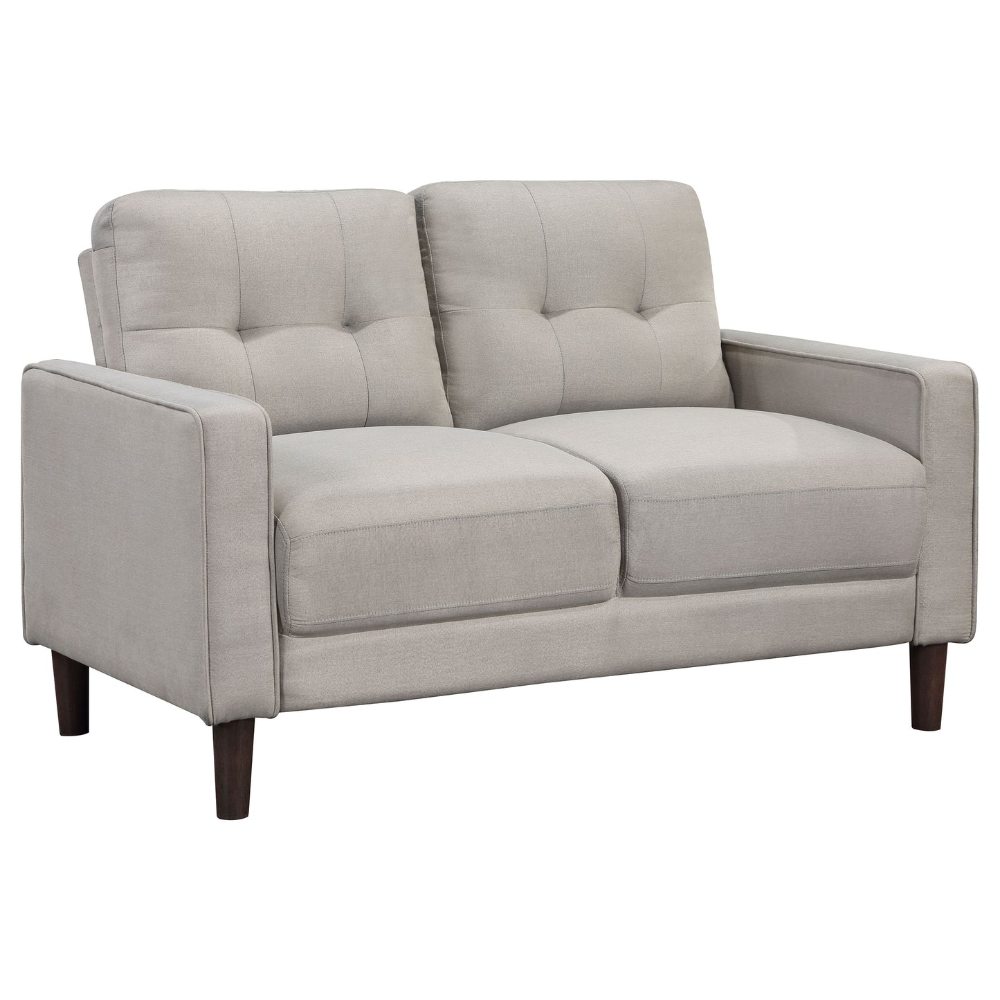 Bowen Upholstered Track Arm Tufted Loveseat Beige