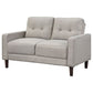 Bowen Upholstered Track Arm Tufted Loveseat Beige