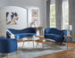 Sophia Upholstered Channel Tufted Loveseat Blue