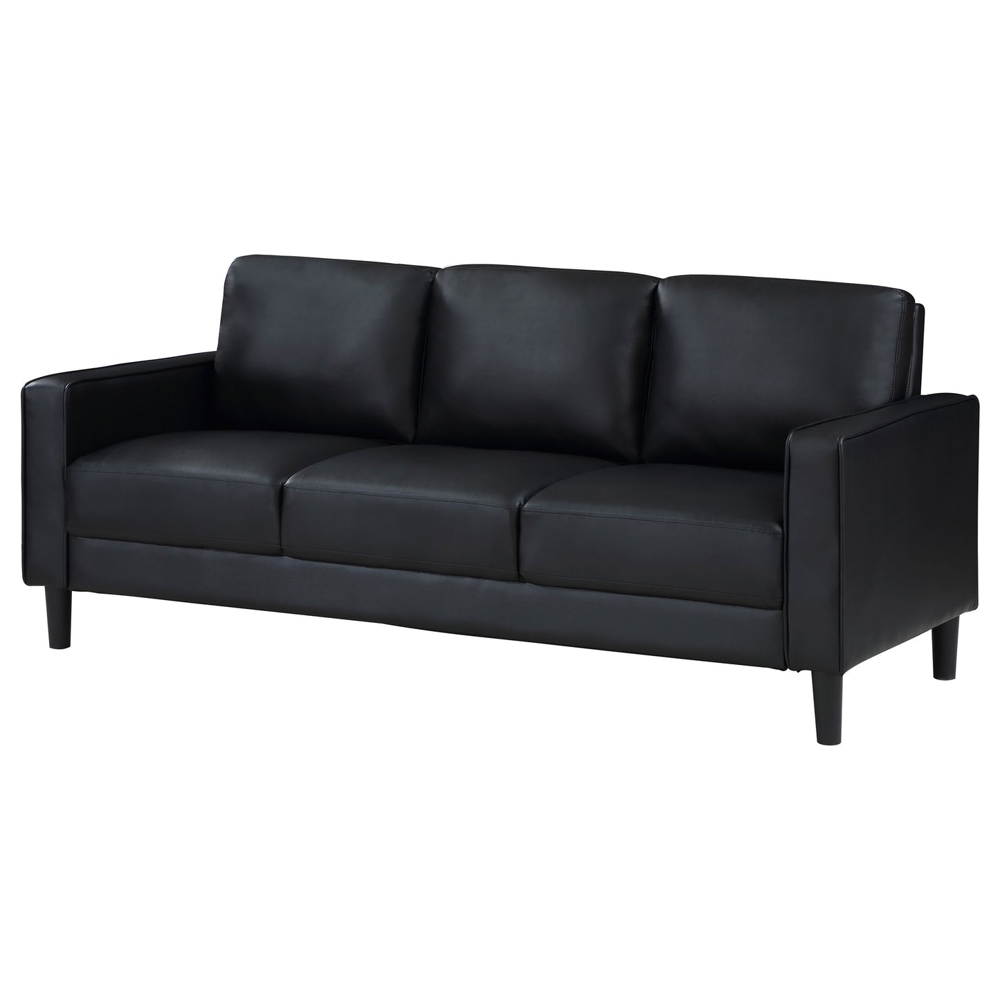 Ruth Upholstered Track Arm Sofa Black