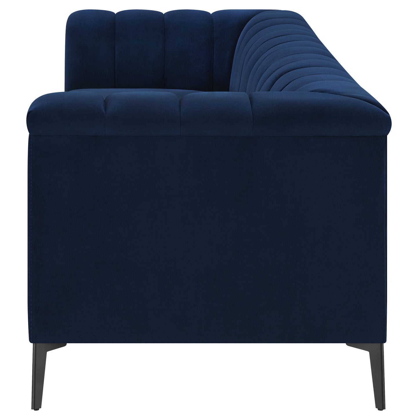 Chalet Upholstered Tuxedo Arm Tufted Sofa Blue