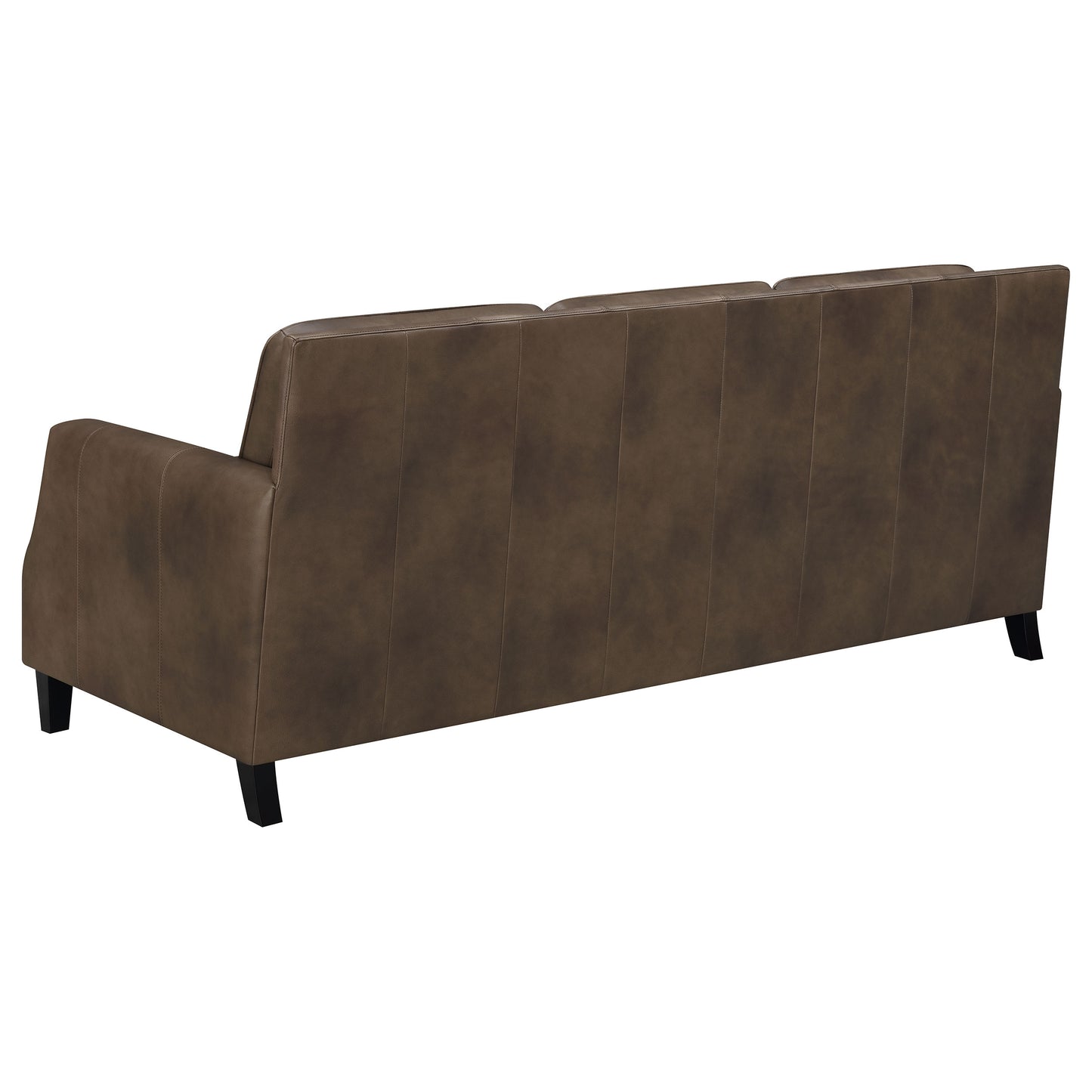 Leaton Upholstered Recessed Arm Sofa Brown Sugar