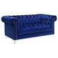 Bleker 2-piece Upholstered Tuxedo Arm Tufted Sofa Set Blue