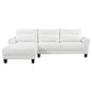 Caspian Upholstered Curved Arm Chaise Sectional Sofa White