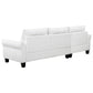 Caspian Upholstered Curved Arm Chaise Sectional Sofa White