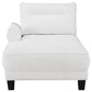 Caspian Upholstered Curved Arm Chaise Sectional Sofa White