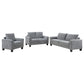 Davis 3-piece Upholstered Rolled Arm Sofa Grey