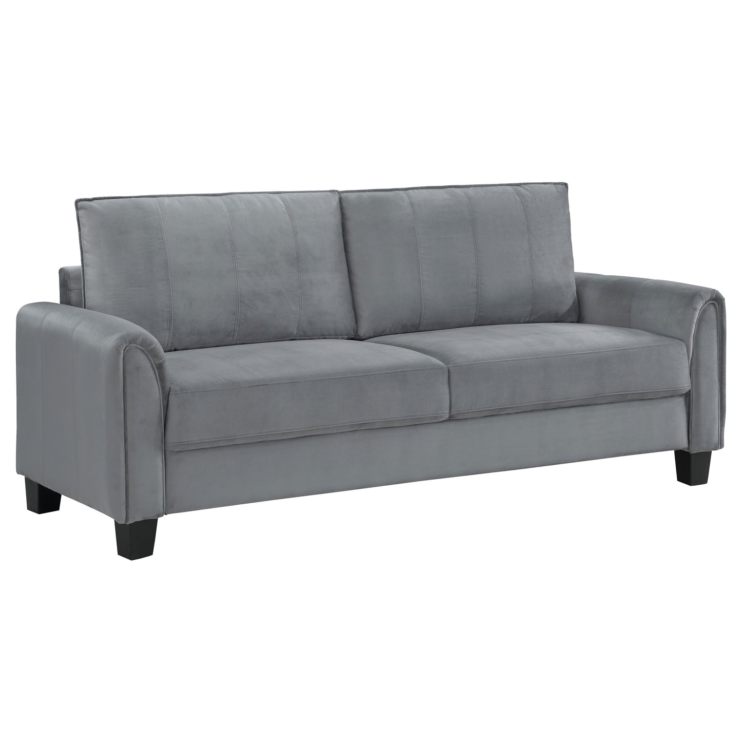 Davis 3-piece Upholstered Rolled Arm Sofa Grey