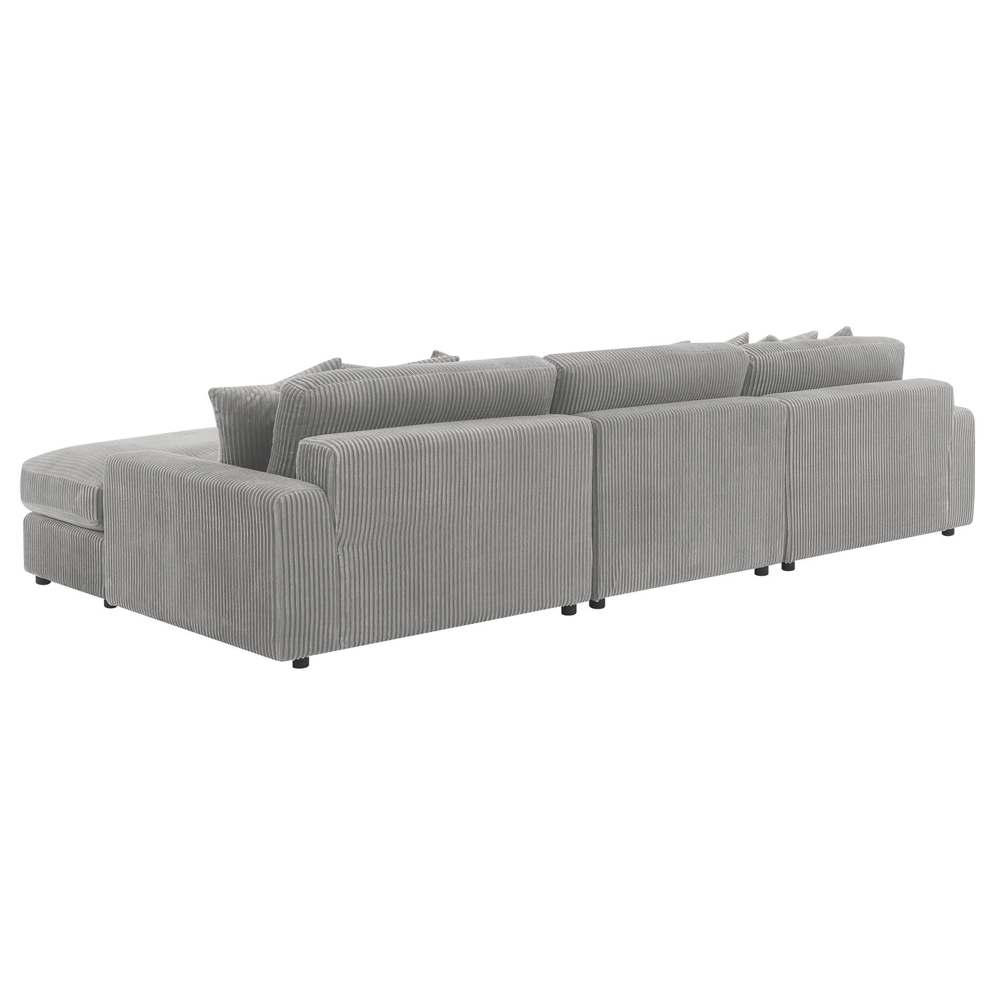 Blaine Upholstered Reversible Chaise Sectional Sofa Fog