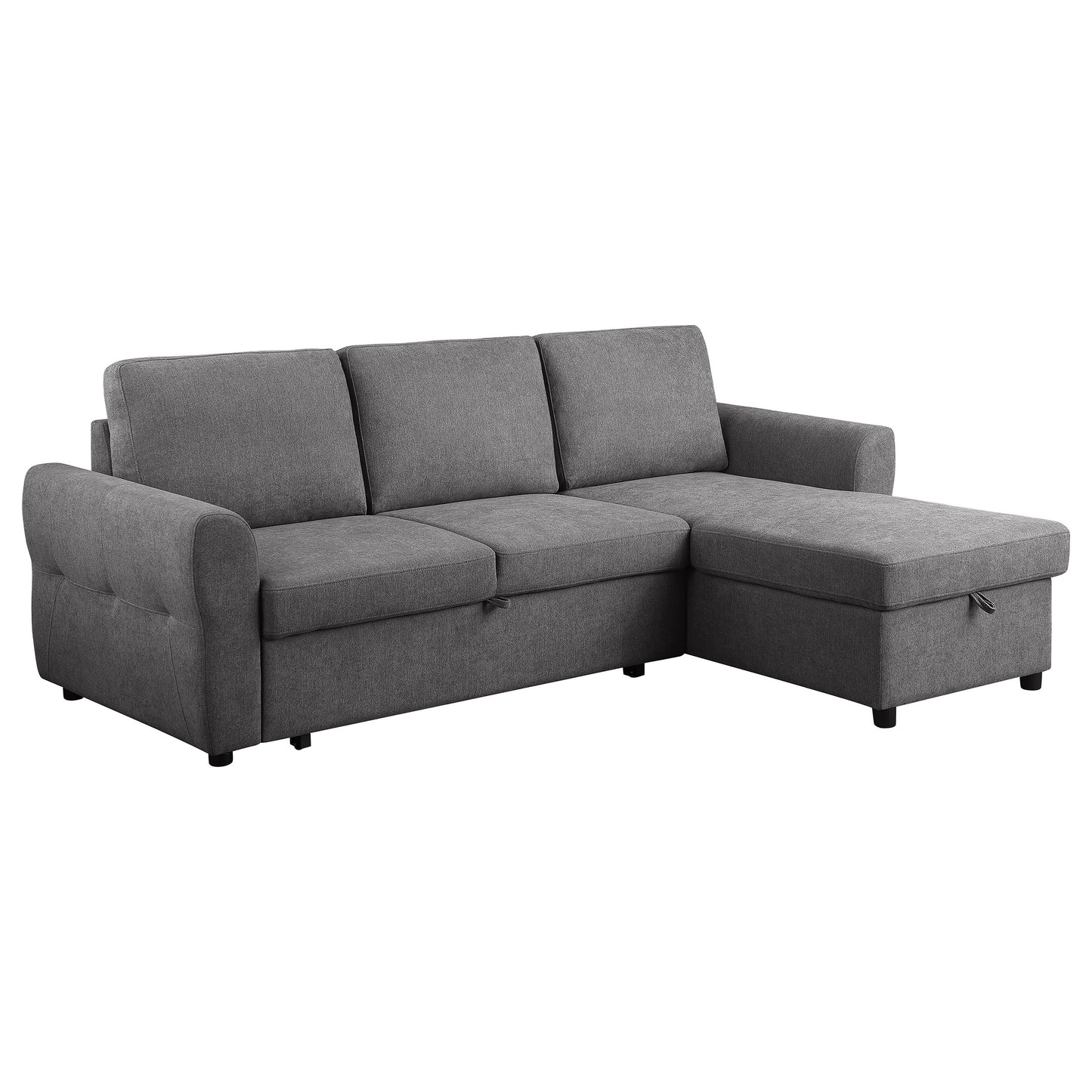 Samantha Upholstered Storage Sleeper Sectional Sofa Grey