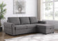 Samantha Upholstered Storage Sleeper Sectional Sofa Grey