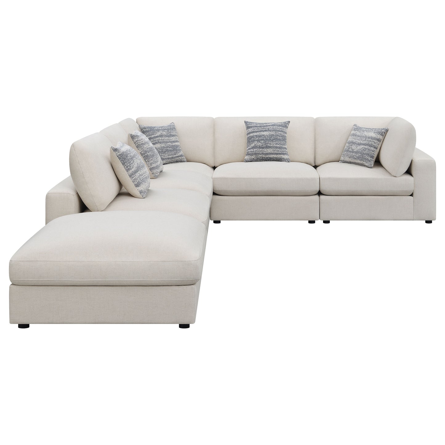 Serene 6-piece Upholstered Modular Sectional Sofa Beige