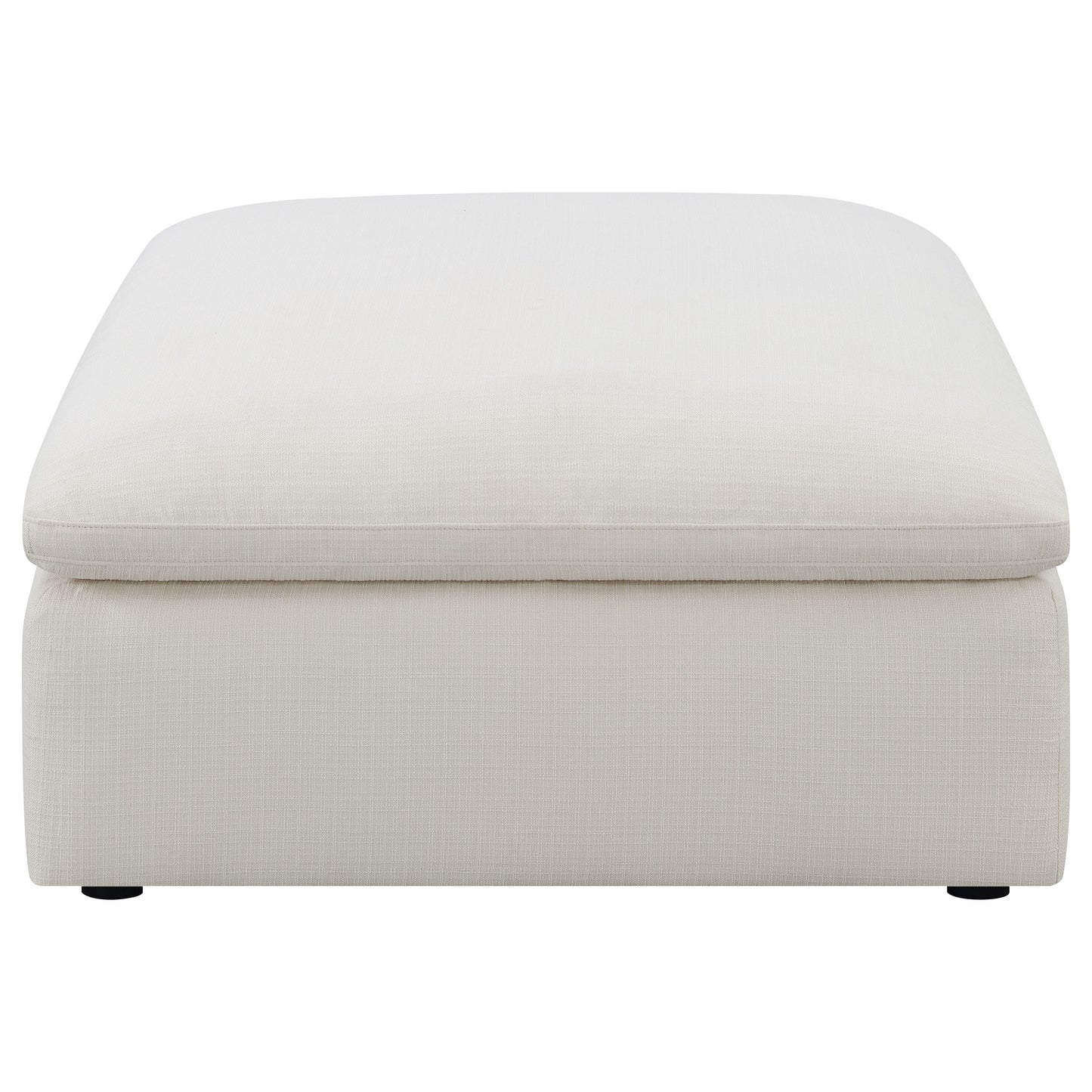 Hobson Square Upholstered Ottoman Ivory