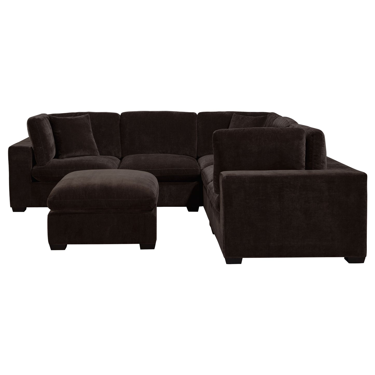 Lakeview 5-piece Upholstered Modular Sectional Chocolate