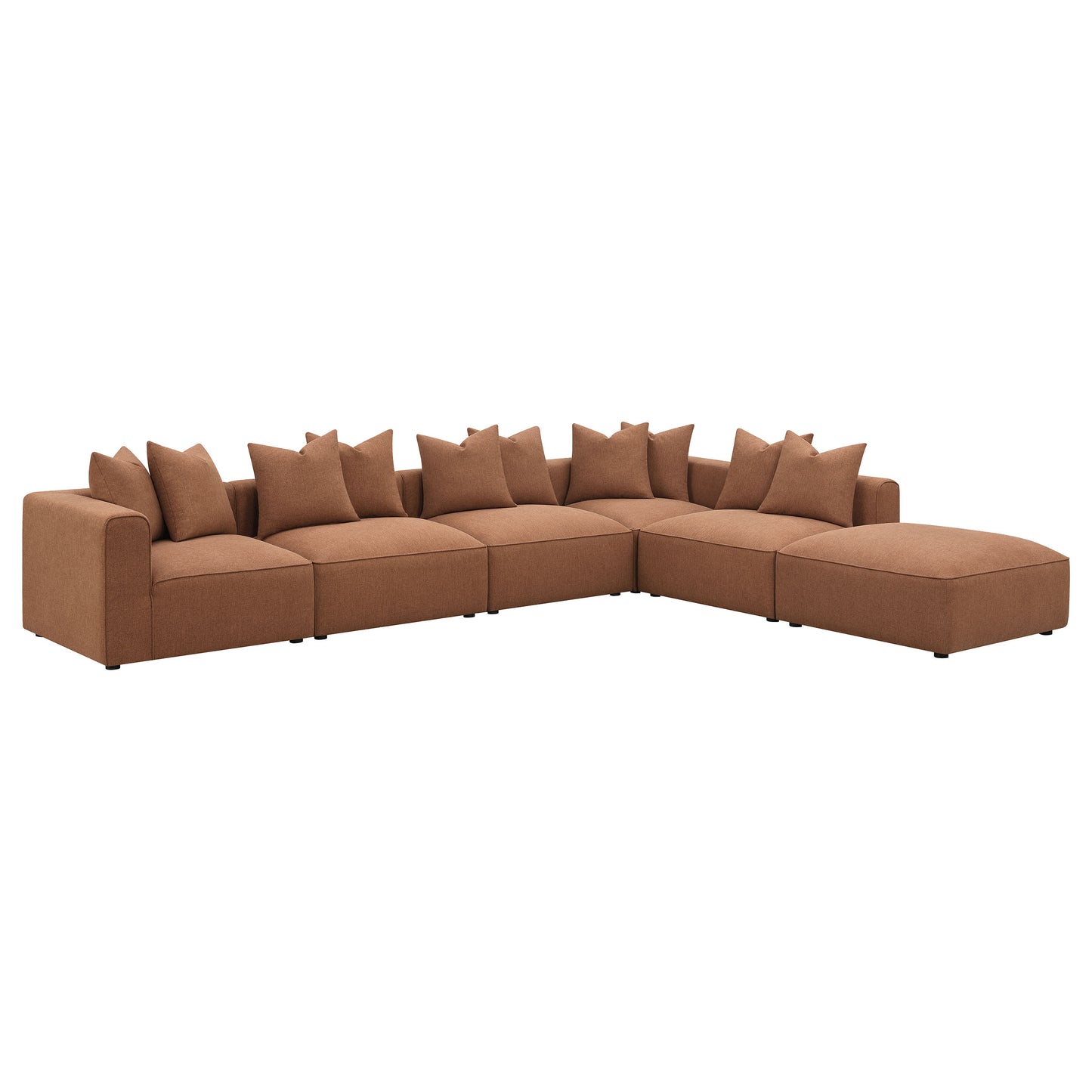 Jennifer Square Upholstered Ottoman Terracotta