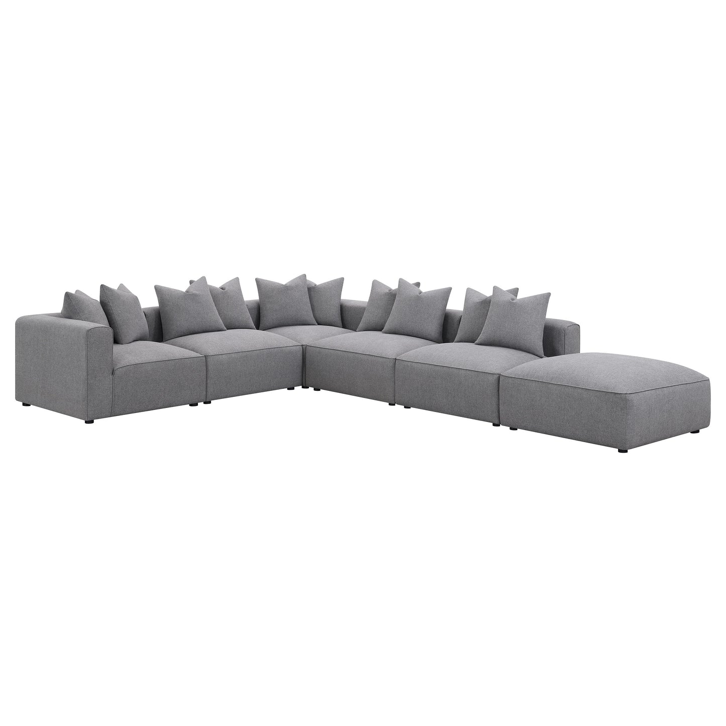 Jennifer 6-piece Upholstered Modular Sectional Grey