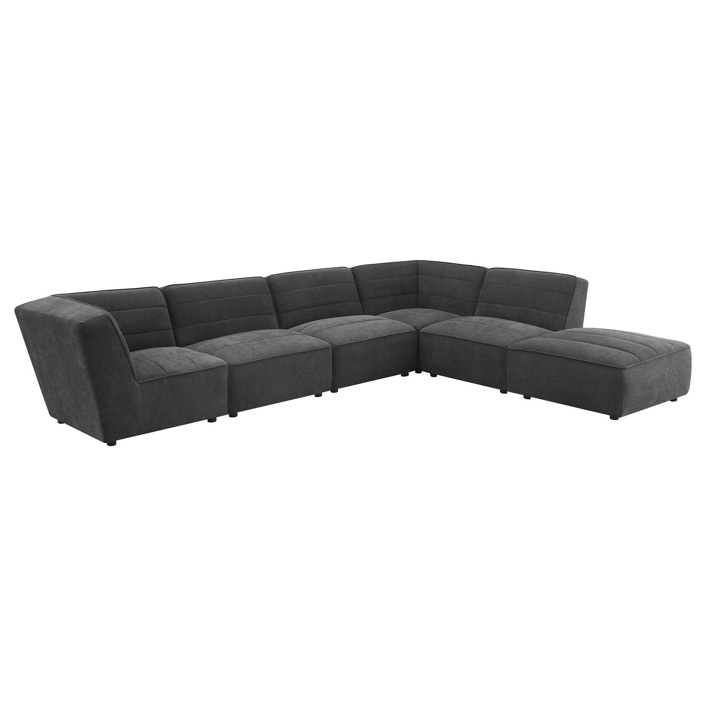 Sunny Square Upholstered Ottoman Dark Charcoal