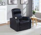 Cyrus Upholstered Track Arm Recliner Black