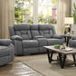 Higgins Upholstered Motion Reclining Loveseat Grey