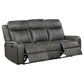 Raelynn 3-piece Upholstered Reclining Sofa Set Grey