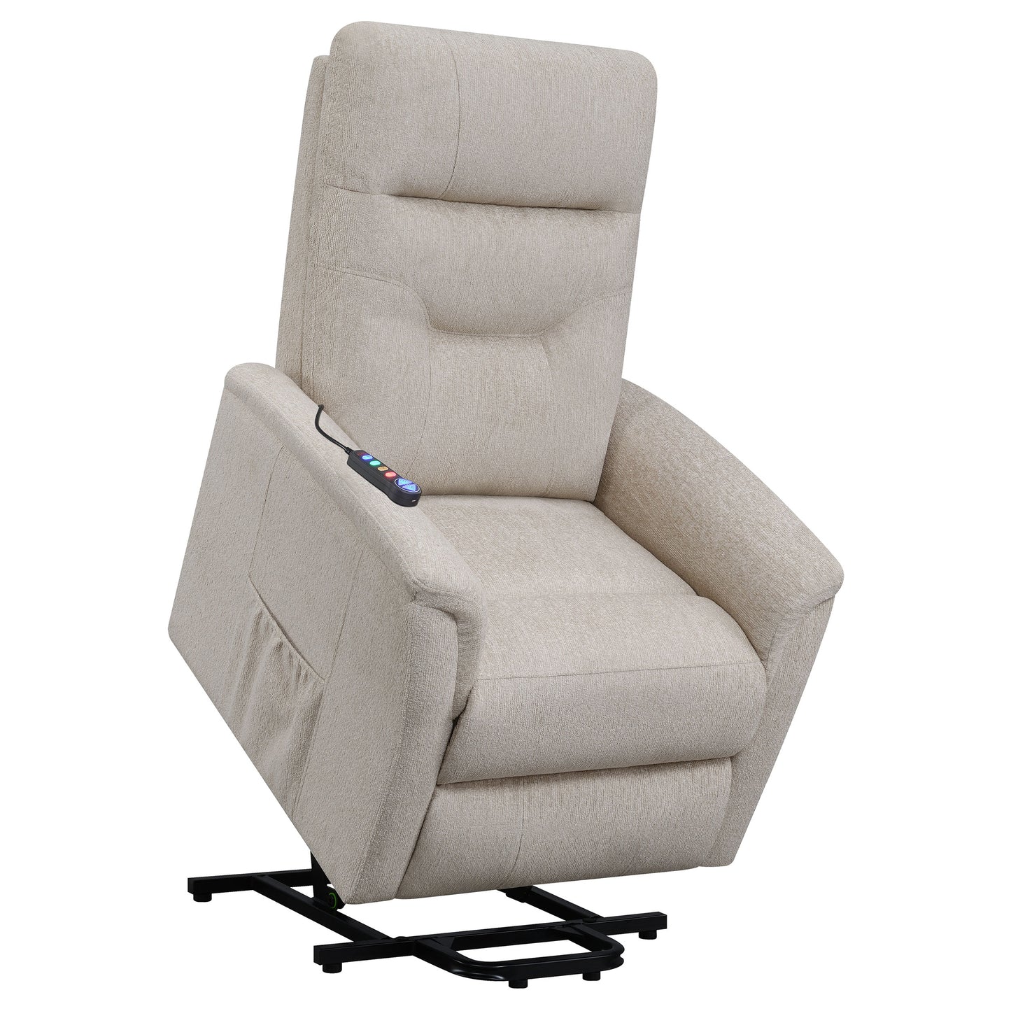 Henrietta Upholstered Power Lift Massage Chair Beige