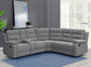 David Upholstered Reclining Sectional Sofa Smoke