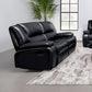 Camila Upholstered Motion Reclining Loveseat Black