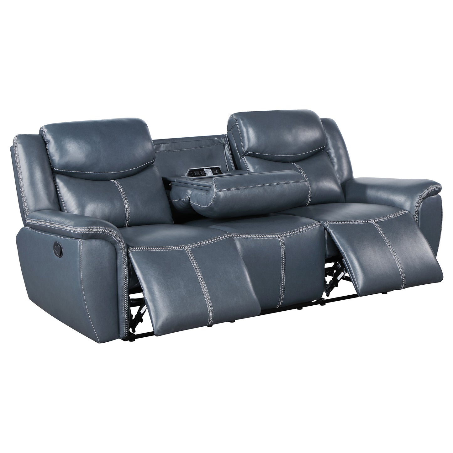 Sloane 3-piece Upholstered Reclining Sofa Set Blue