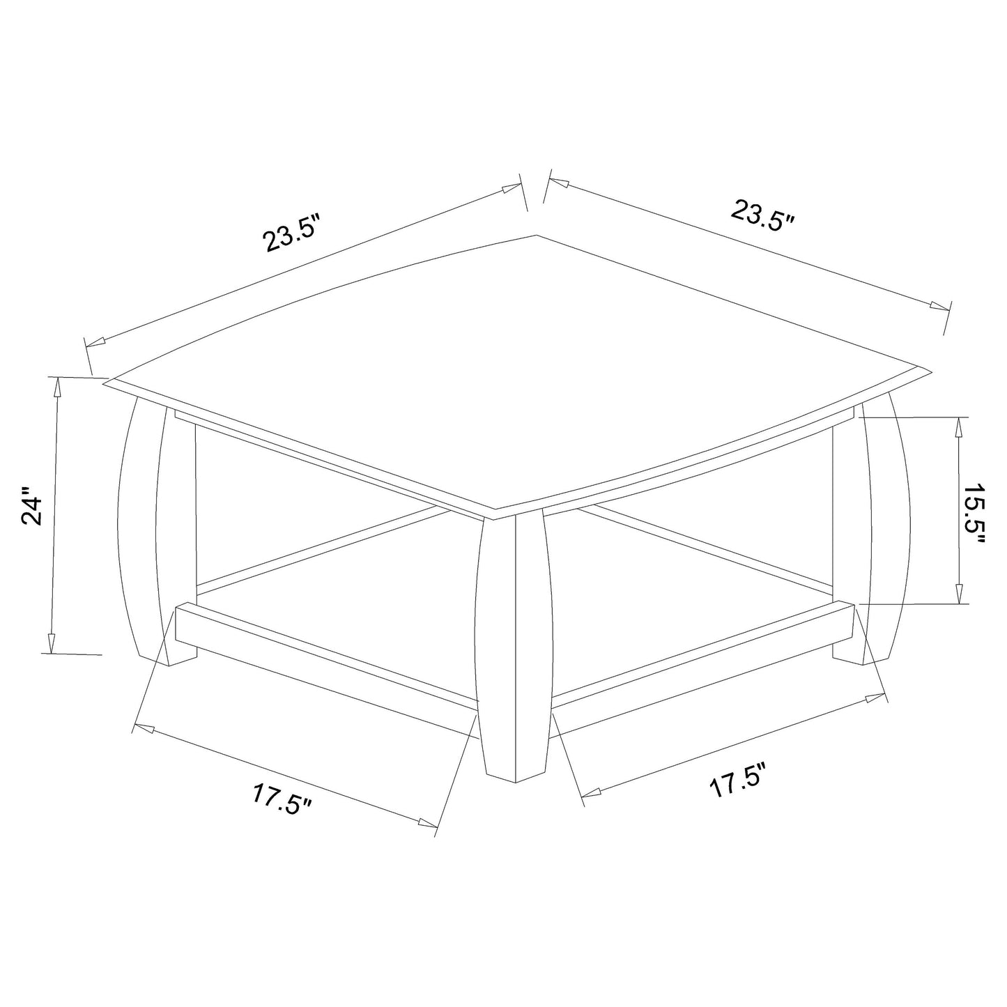 Dixon 1-shelf Square Wood End Table Espresso